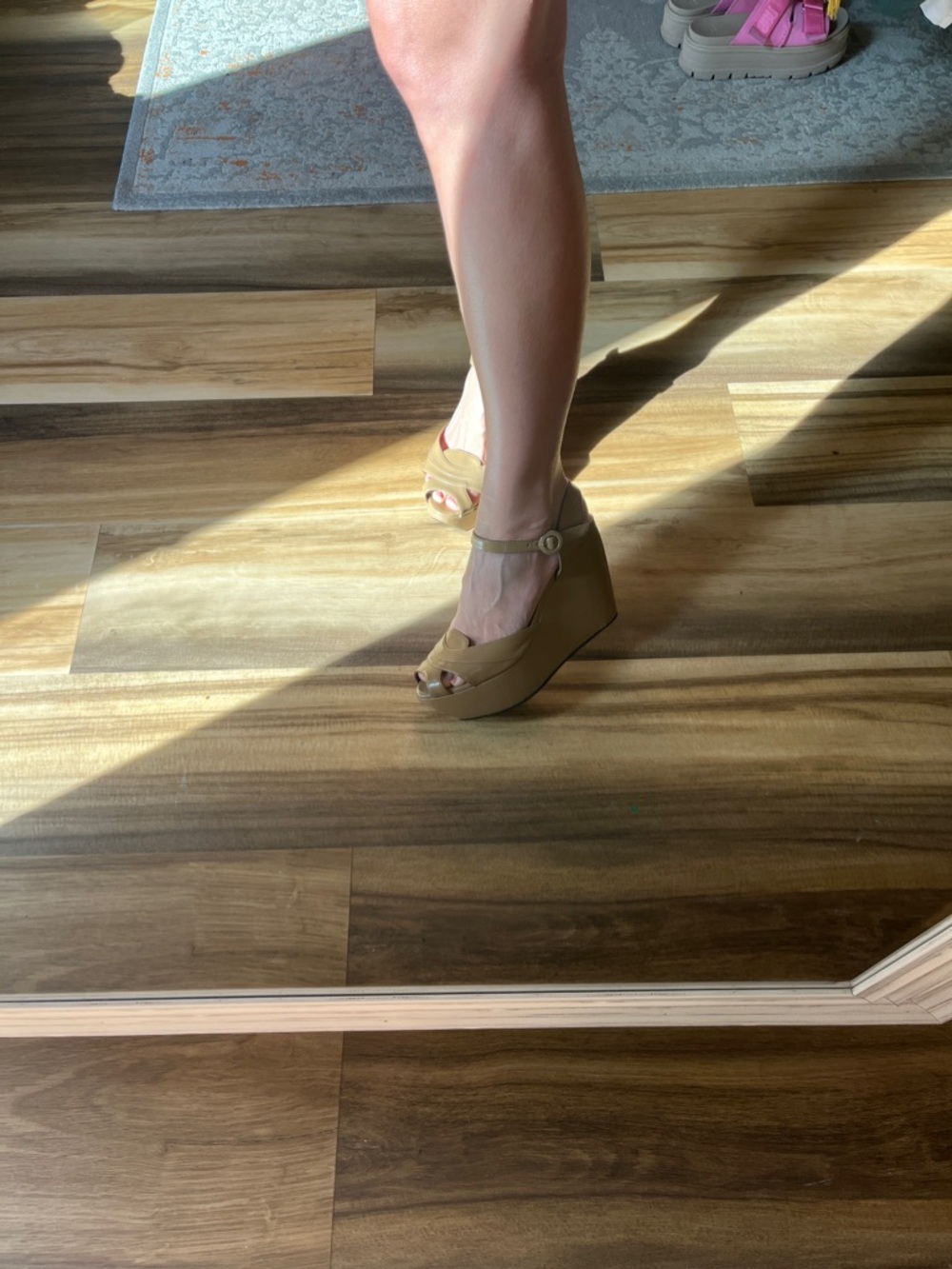MARNI Nude Platform Wedge Peep-Toe Sandals EU 39 (fits US 8) EUC - Picture 3 of 14